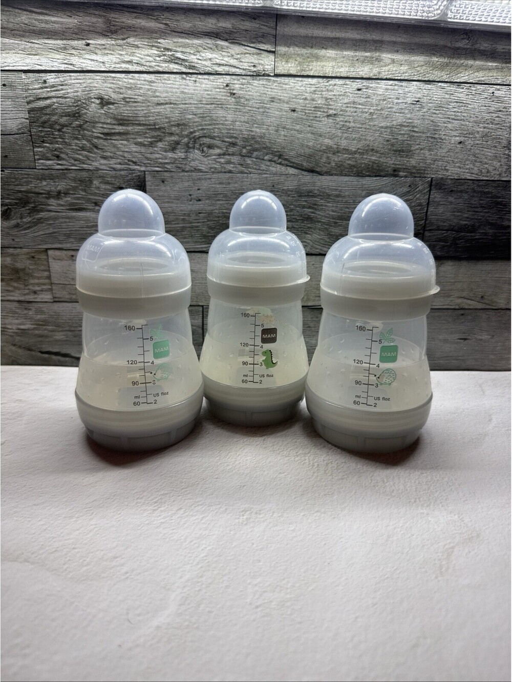 Lot of 3 Mam Anti Colic Bottles 5.5 oz.